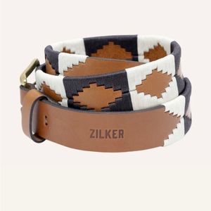 Zilker Antone’s Belt Black Brown White Argentine Leather 36 inch